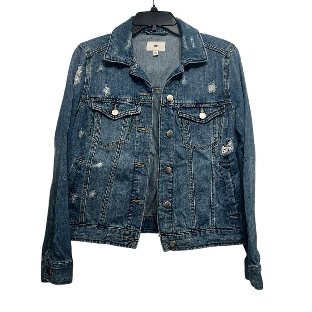 BP Women's distressed Blue Denim Jacket